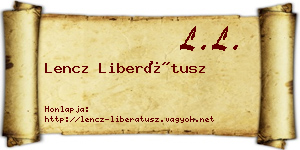 Lencz Liberátusz névjegykártya